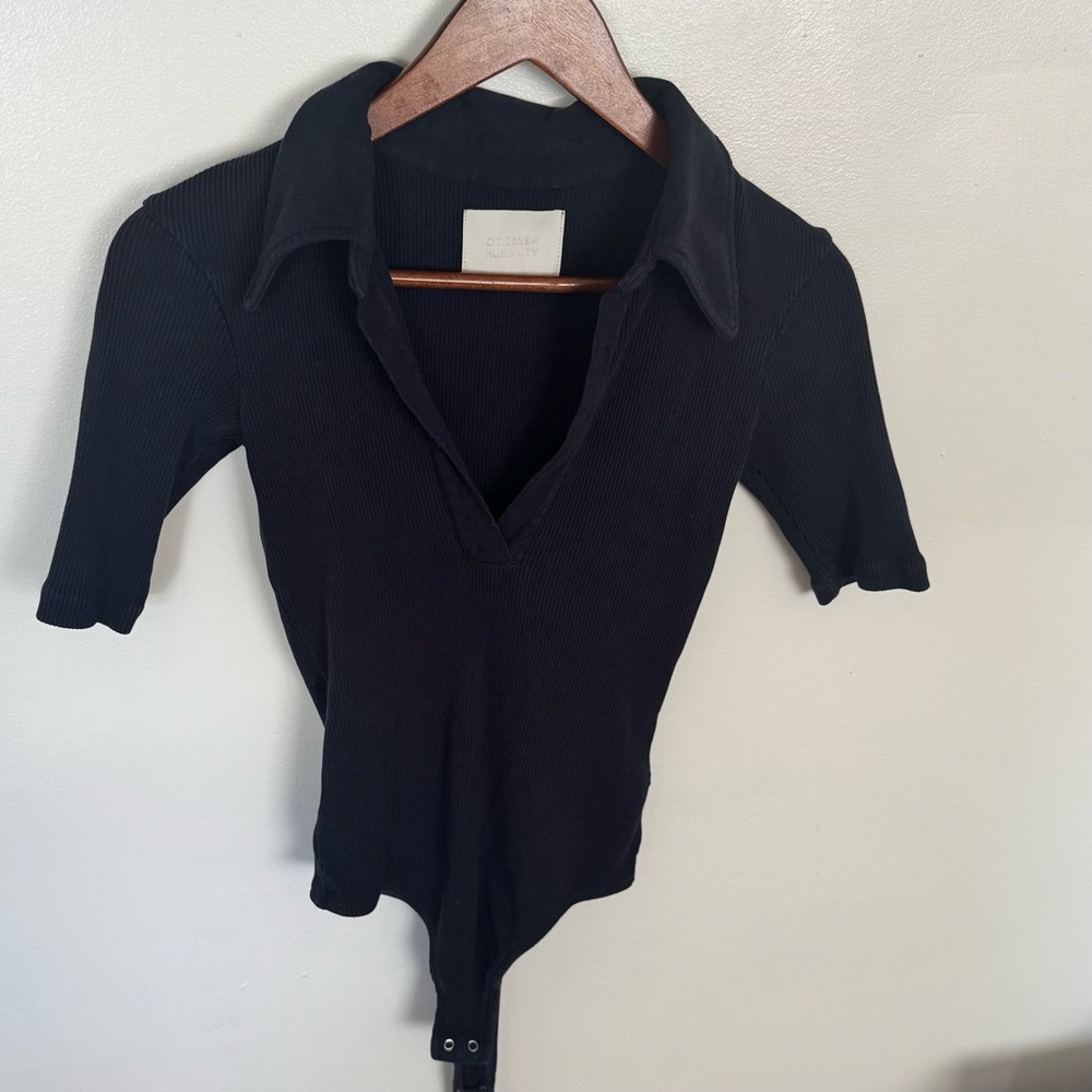 Citizens Of Humanity Blue‎ Ribbed Bodysuit